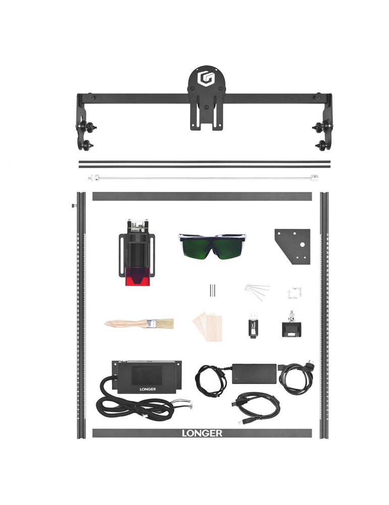 LONGER Macchina Per Incisione Laser RAY5 Mini, Tagliatrice Ad Alta Velocità 12.000 Mm/min, Per Superficie Di Incisione 130 X 140 Mm, Wi-Fi, Sicurezza Con Arresto Di Emergenza (2,5 W), Macchina Per - 5