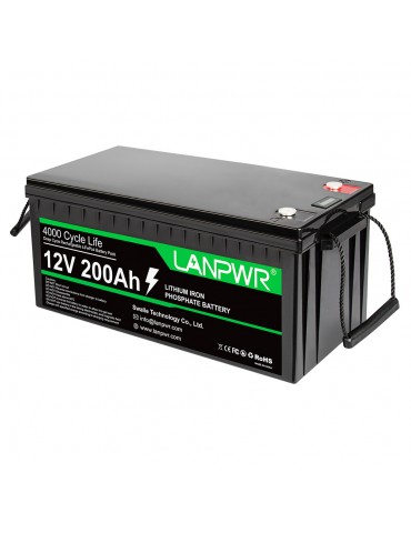 LANPWR 12V 200Ah LiFePO4 Batteria di backup, 2560Wh di...