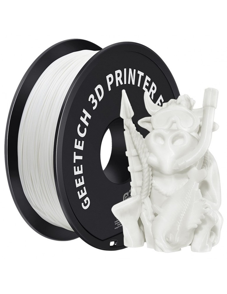Geeetech Filamento ABS per stampante 3D, precisione dimensionale 1,75 mm /-  0,03 mm Bobina da 1 kg (2,2 libbre) - Bianco