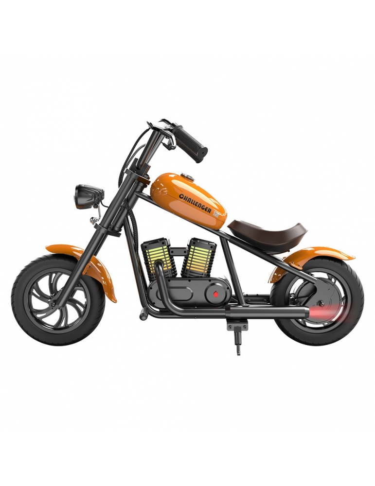 Hyper GOGO Challenger 12 Plus Moto Elettrica per Bambini, 12  Pneumatici,  160W, 5,2Ah, vivavoce Bluetooth, luci LED - Arancione