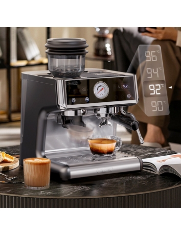HiBREW H7A Macchina per caffè espresso, 20 bar di pressione, sistema a  doppia caldaia, macinino a 30 livelli