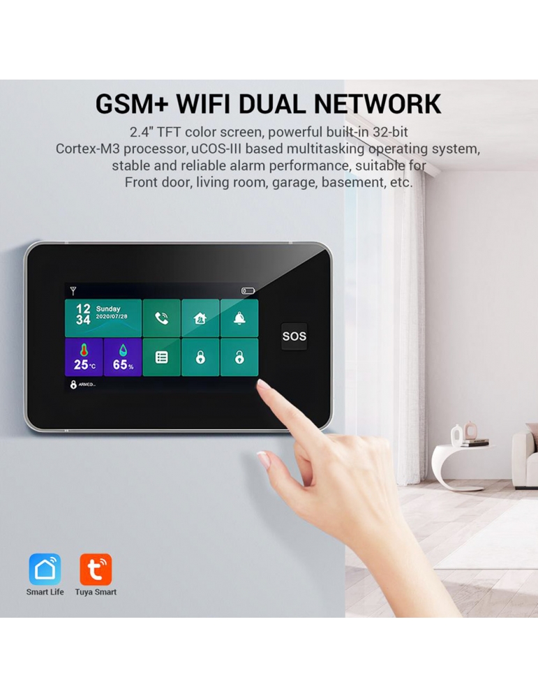 Sistema Allarme Wireless GreenBlue GB3400 DC3400 - Mini Allarme Con Sensore, Portata 120m, 5 Melodie