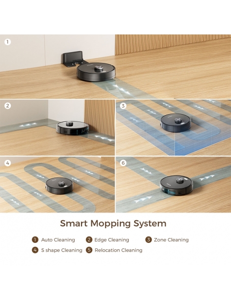 Robot Aspirapolvere 3 In 1, Con Navigazione Intelligente, Spazzola Bagnato E Asciutto, Sensori Anti-caduta, Modalità Spot E Bordo, Controllo Remoto