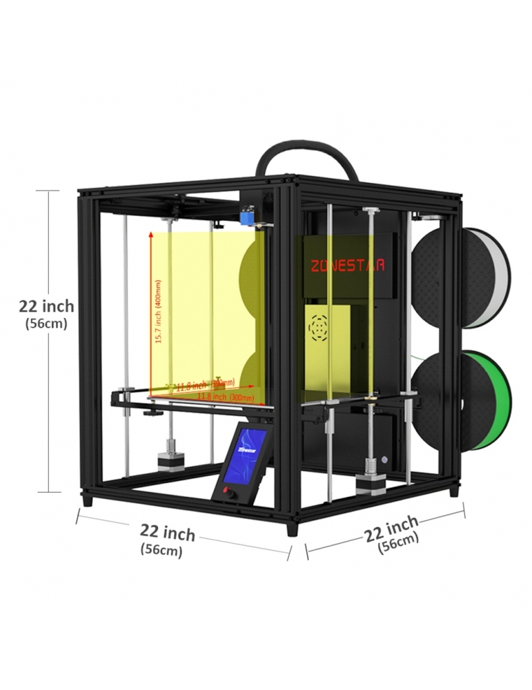 Impresora 3D Z9V5MK6 Cuatro Extrusoras 300x300x400mm - Multicolor Automática