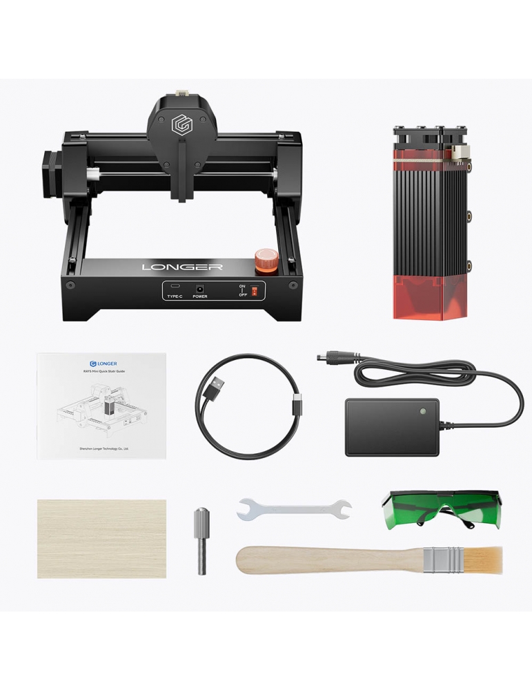 LONGER Macchina Per Incisione Laser RAY5 Mini, Tagliatrice Ad Alta Velocità 12.000 Mm/min, Per Superficie Di Incisione 130 X 140 Mm, Wi-Fi, Sicurezza Con Arresto Di Emergenza (2,5 W), Macchina Per - 9