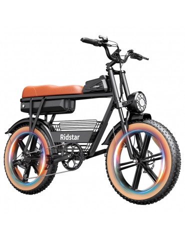 Ridstar CR20 Electric Bike  1000W Motor  48V 20Ah Battery  20*4 0 inch Fat Tires  48km/h Max Speed  70km Max Range  Front 