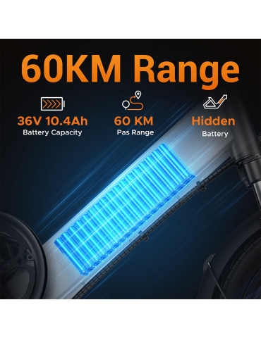 HillMiles Mile 1 Electric Bike  250W Motor  36V 10 4Ah Battery  14 inch Tires  25km/h Max Speed  60km Range  Mechanical Disc Br