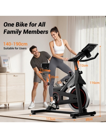 ROBORE SEB20 Stationary Exercise Bike  136kg Capacity  Silent Belt Drive  Comfort Seat 