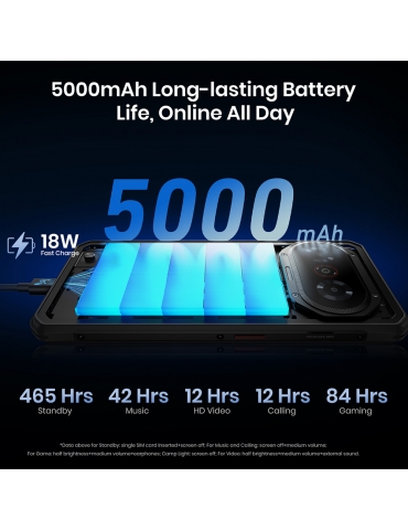 FOSSiBOT F114 Rugged Phone  6 67-inch  4GB  128GB  Android 15  50MP Camera  5000mAh Battery  IP68/IP69K  NFC/Face ID/GPS  Black