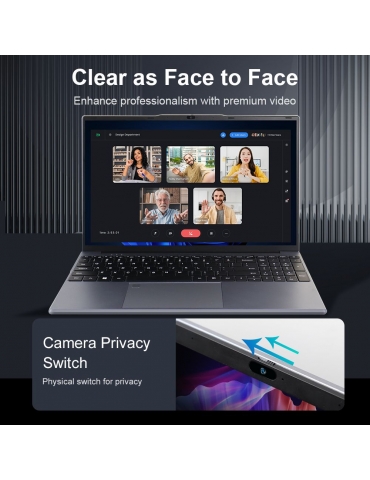 Ninkear N15 Air Laptop  15 6 inch 1920x1080 IPS Screen  Intel N150 4 Core Max 3 6GHz  16GB RAM 512GB SSD  2 4/5GHz WiFi Bluetoo
