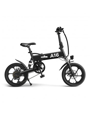 ADO A16+ Bici Elettrica Pieghevole 16 pollici City Bicycle 350W Motore  Brushless Hall 36V 7.8Ah Batteria – Nero