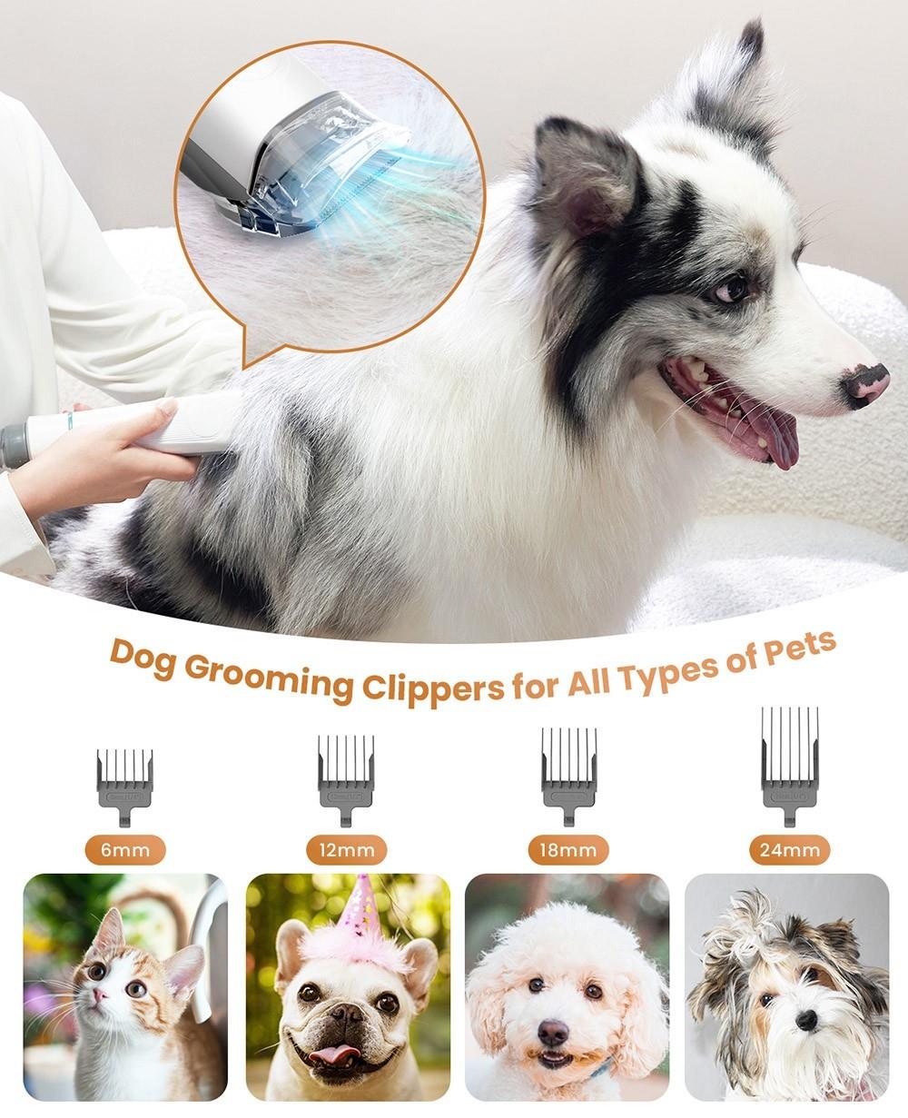 INSE P20 Tagliacapelli 5 in 1 per cani, aspiratore, tagliacapelli per  animali domestici