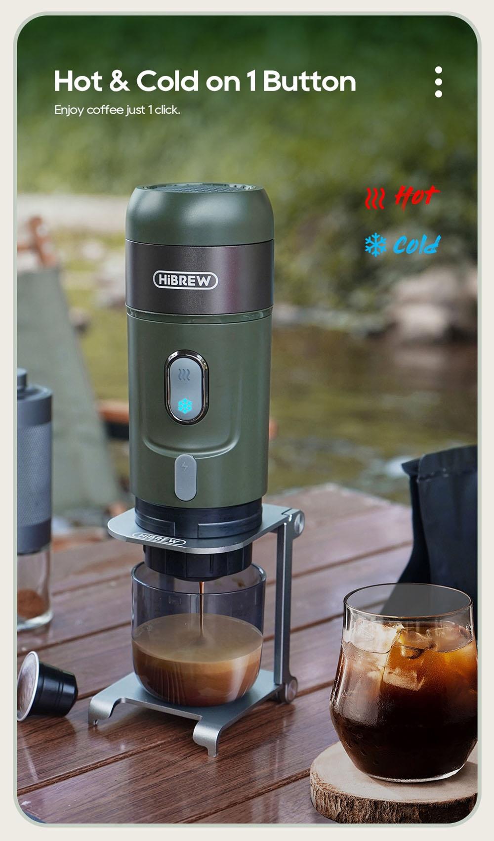 Macchina per caffè Espresso portatile elettrica senza fili HiBREW per  macchina da caffè da campeggio per auto e casa adatta alla polvere di  Capsule