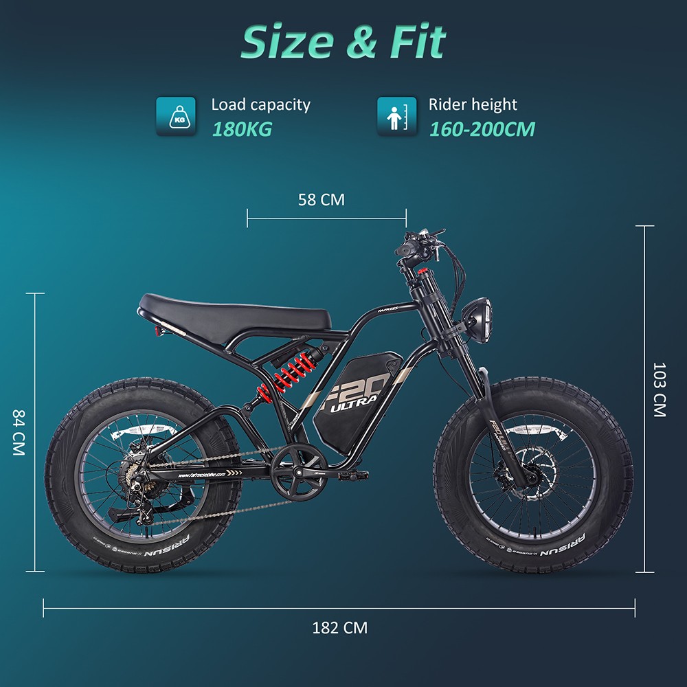 FAFREES F20 ULTRA Electric Bike, 750W Motor, 48V 25Ah Battery, 20*5-inch Fat Tires, 25km/h Max Speed, 80-100km Range, SHIMANO 7