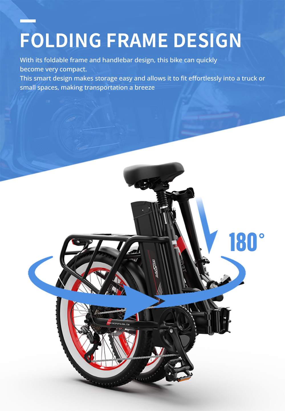 ONESPORT OT16-2 Electric, 250W Motor, 48V 15.6Ah Battery, 20*3.0 inch Tires, 25km/h Max Speed, 120km Range, Mechanical Disc Bra
