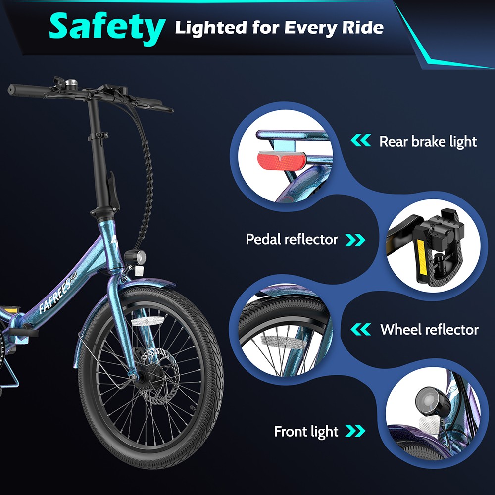 Fafrees F20 Lasting Electric Bike 250W Motor 36V 18 2Ah Battery 20*1 95'' Tires 25km/h Max Speed 120km Max Range Mechanic
