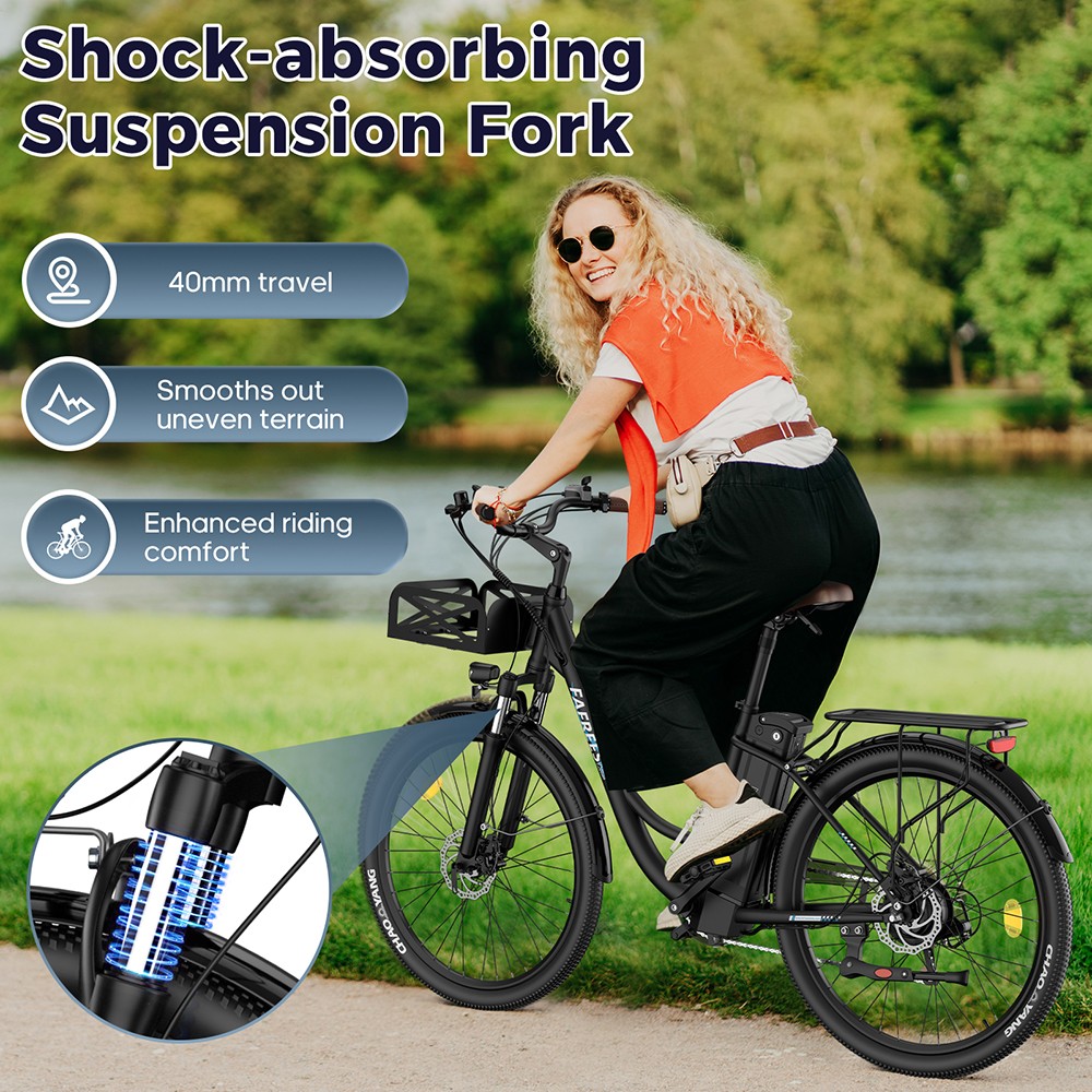 Fafrees F26 Lasting Electric Bike 250W Motor 36V 20 3Ah Battery 26*1 95'' Tires 25km/h Max Speed 140km Range SHIMANO 7 Sp