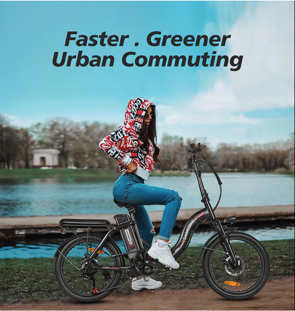 SAMEBIKE CY20 Folding Electric Bike 20*2 35-inch Spoke Wheel 350W Motor 36V 12Ah Battery 32km/h Max Speed 80km Max Range