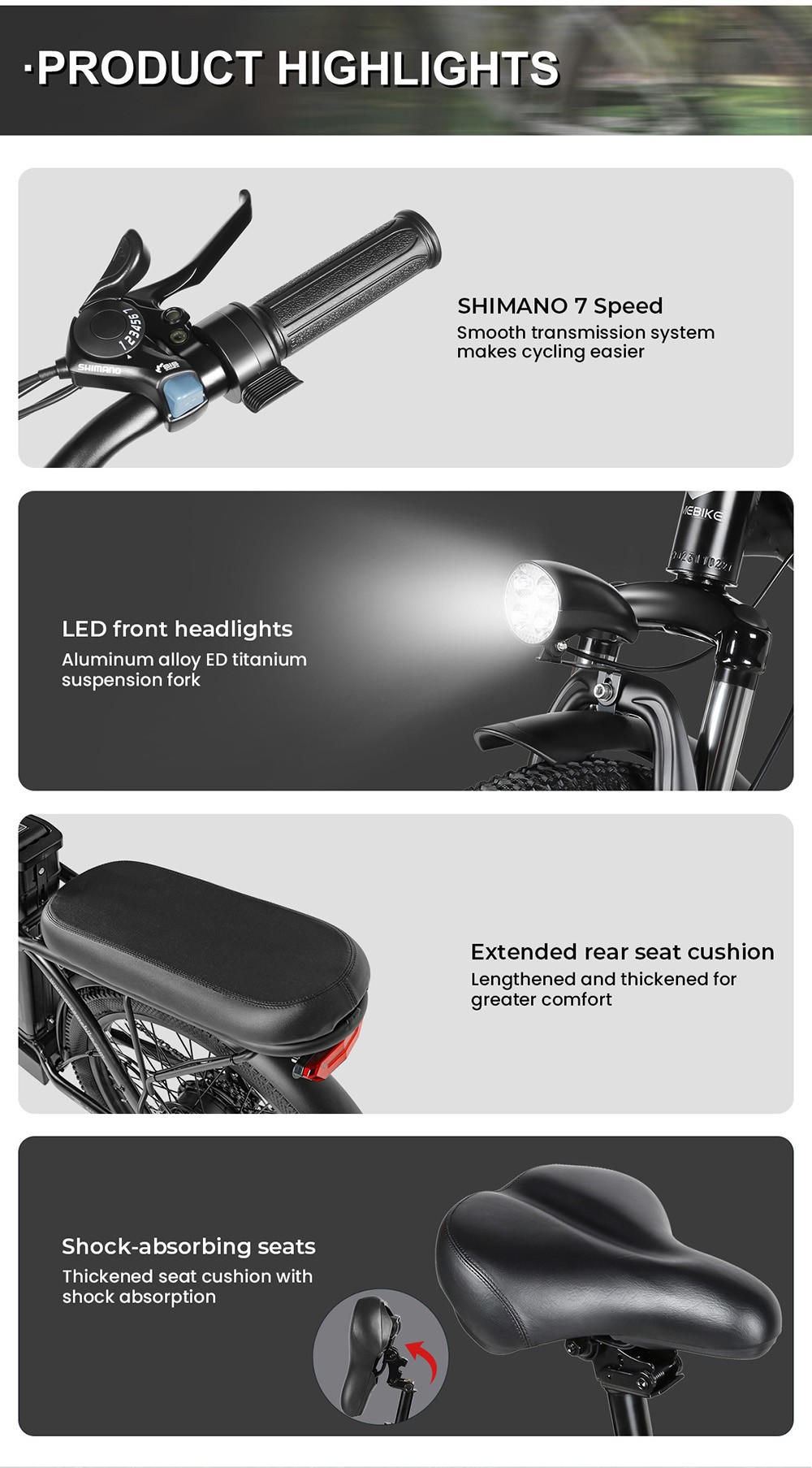 SAMEBIKE CY20 Folding Electric Bike 20*2 35-inch Spoke Wheel 350W Motor 36V 12Ah Battery 32km/h Max Speed 80km Max Range