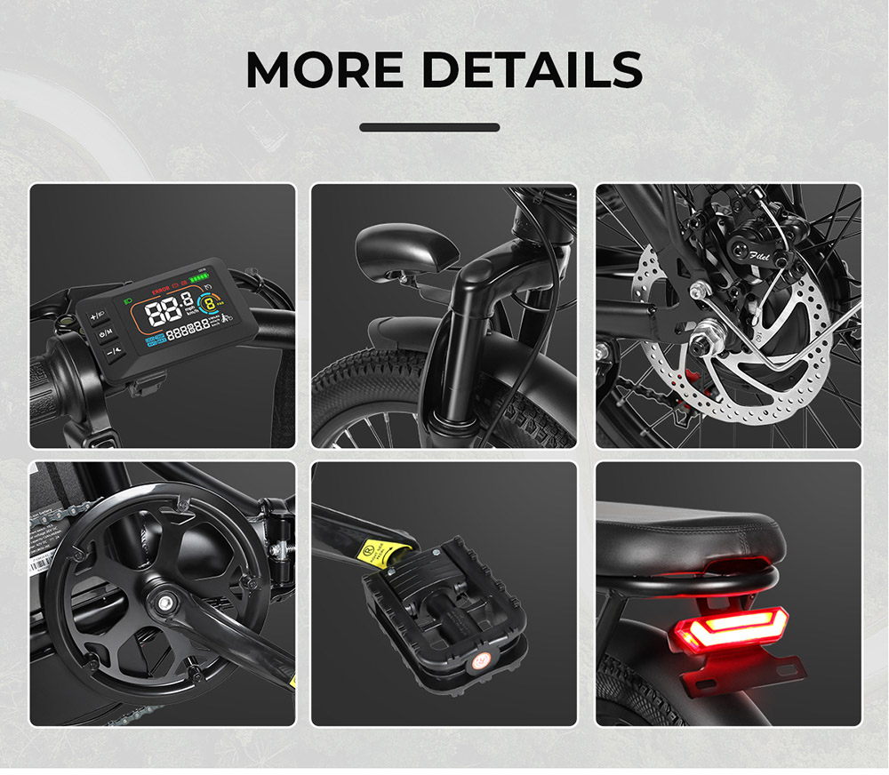 SAMEBIKE CY20 Folding Electric Bike 20*2 35-inch Spoke Wheel 350W Motor 36V 12Ah Battery 32km/h Max Speed 80km Max Range