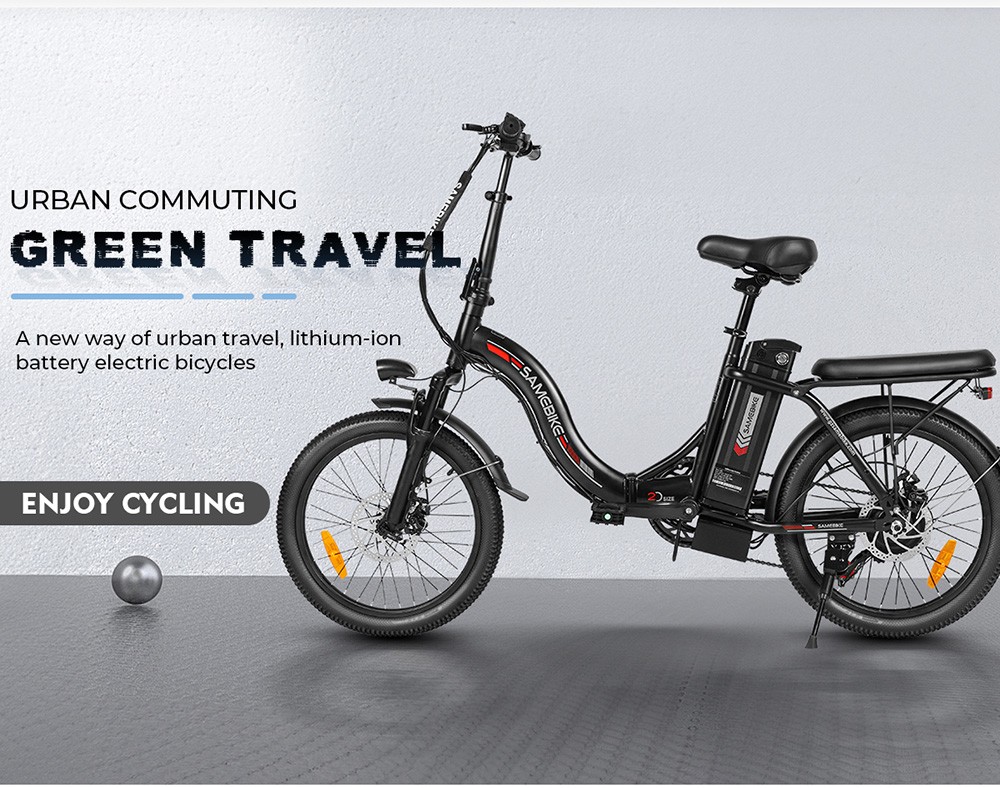SAMEBIKE CY20 Folding Electric Bike 20*2 35-inch Spoke Wheel 350W Motor 36V 12Ah Battery 32km/h Max Speed 80km Max Range