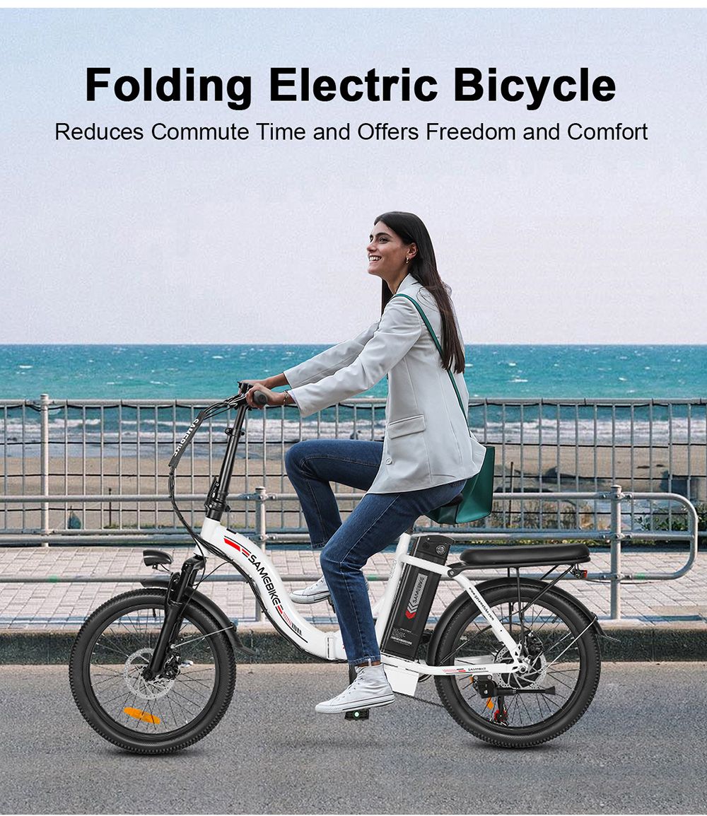 SAMEBIKE CY20 Folding Electric Bike 20*2 35-inch Spoke Wheel 350W Motor 36V 12Ah Battery 32km/h Max Speed 80km Max Range