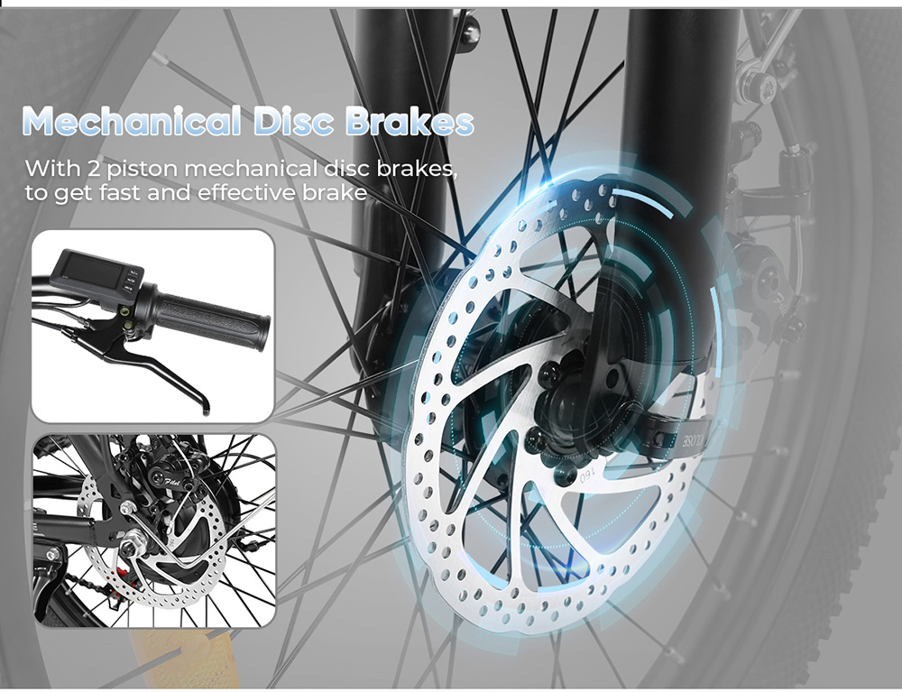 SAMEBIKE CY20 Folding Electric Bike 20*2 35-inch Spoke Wheel 350W Motor 36V 12Ah Battery 32km/h Max Speed 80km Max Range