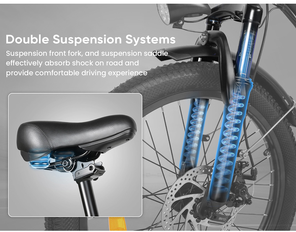 SAMEBIKE CY20 Folding Electric Bike 20*2 35-inch Spoke Wheel 350W Motor 36V 12Ah Battery 32km/h Max Speed 80km Max Range