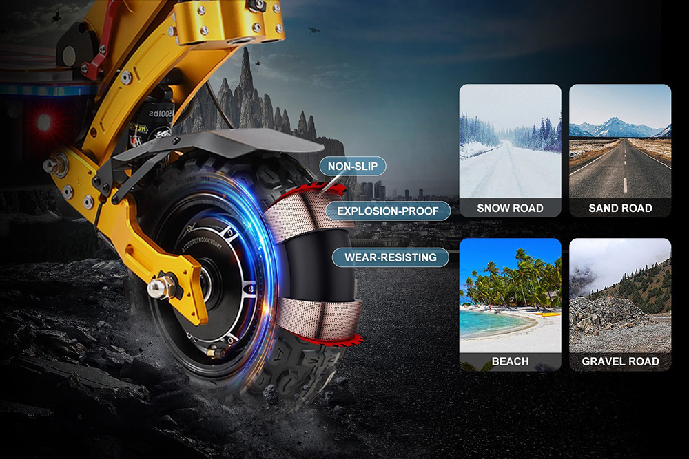 YUME X11  Electric Scooter  3000W*2 Motor  60V 27Ah Battery  11-inch Off-road Fat Tires  80km/h Max Speed  90km Max Range  EBS 