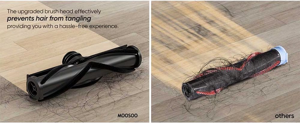 MOOSOO TD1-Mate Cordless Vacuum Cleaner 33kPa Suction LED Display 45min Runtime 420W Brushless Motor Green Light for Hard
