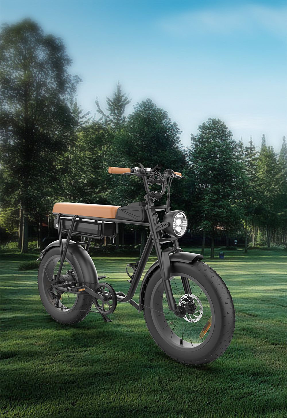 YAMALI FXH-006 Electric Bike 350W Motor 48V 18Ah Battery 20*4'' Fat Tires 40km/h Max Speed 50km Range Shimano 7 Speed Fr