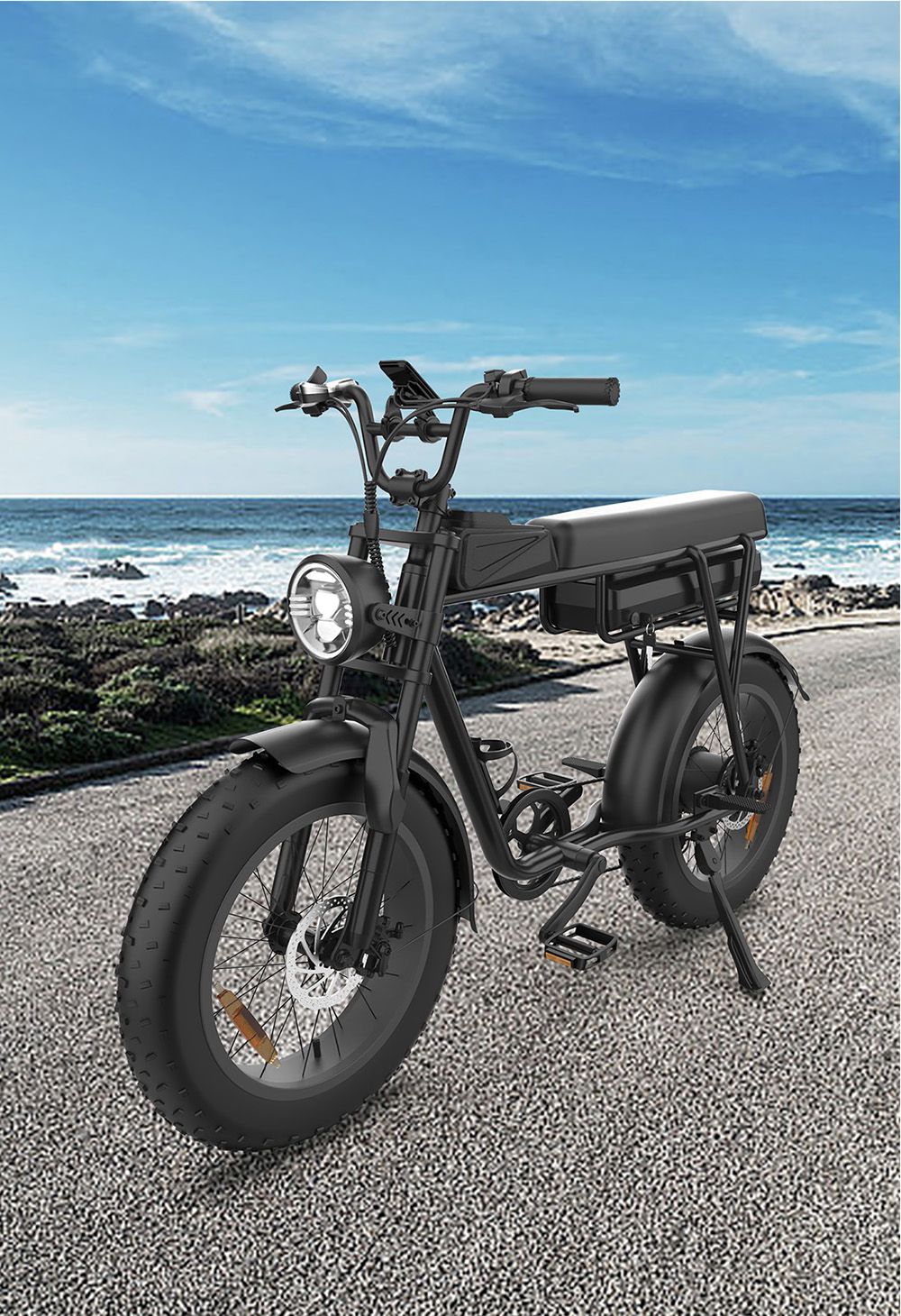 YAMALI FXH-006 Electric Bike 1000W Motor 48V 20Ah Battery 20*4'' Fat Tires 50km/h Max Speed 60km Range Shimano 7 Speed F