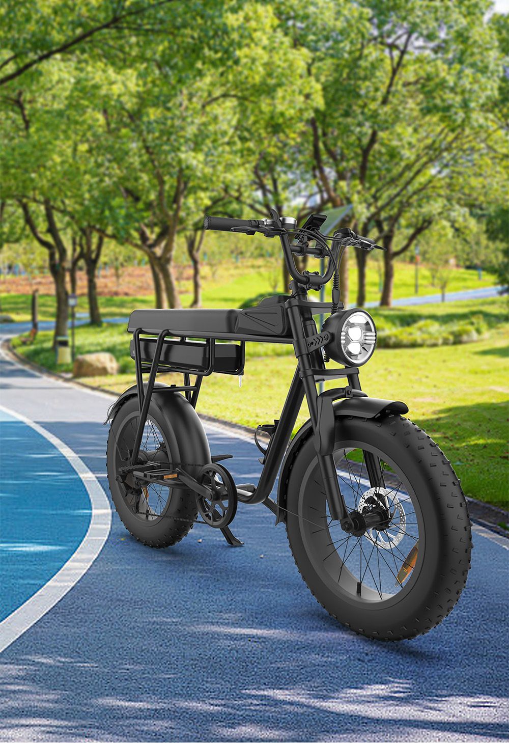 YAMALI FXH-006 Electric Bike 1000W Motor 48V 20Ah Battery 20*4'' Fat Tires 50km/h Max Speed 60km Range Shimano 7 Speed F