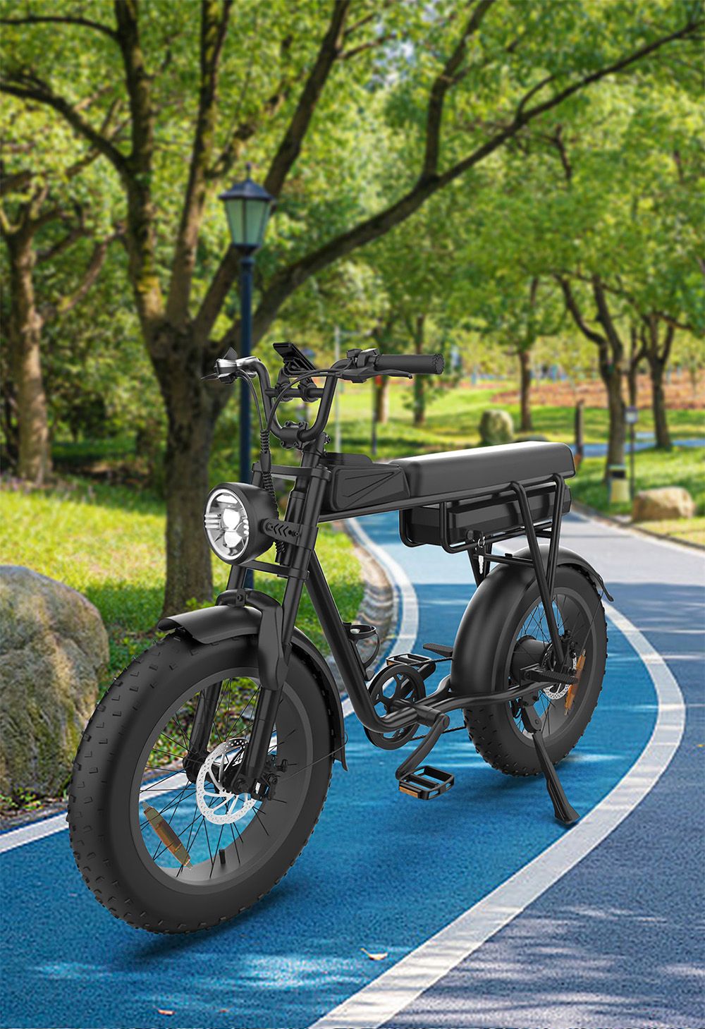 YAMALI FXH-006 Electric Bike 1000W Motor 48V 20Ah Battery 20*4'' Fat Tires 50km/h Max Speed 60km Range Shimano 7 Speed F