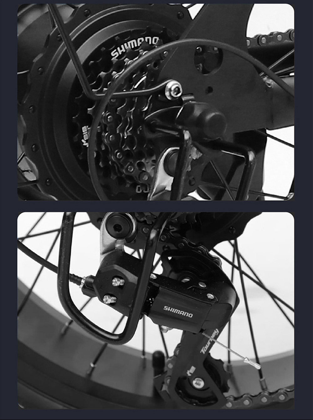 YAMALI FXH-006 Electric Bike 1000W Motor 48V 20Ah Battery 20*4'' Fat Tires 50km/h Max Speed 60km Range Shimano 7 Speed F