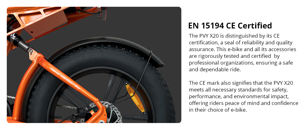 PVY X20 Electric Bike 1000W Motor 48V 30Ah Dual-battery 20*4 0'' Fat Tire 50km/h Max Speed 200km Max Range Hydraulic Disc