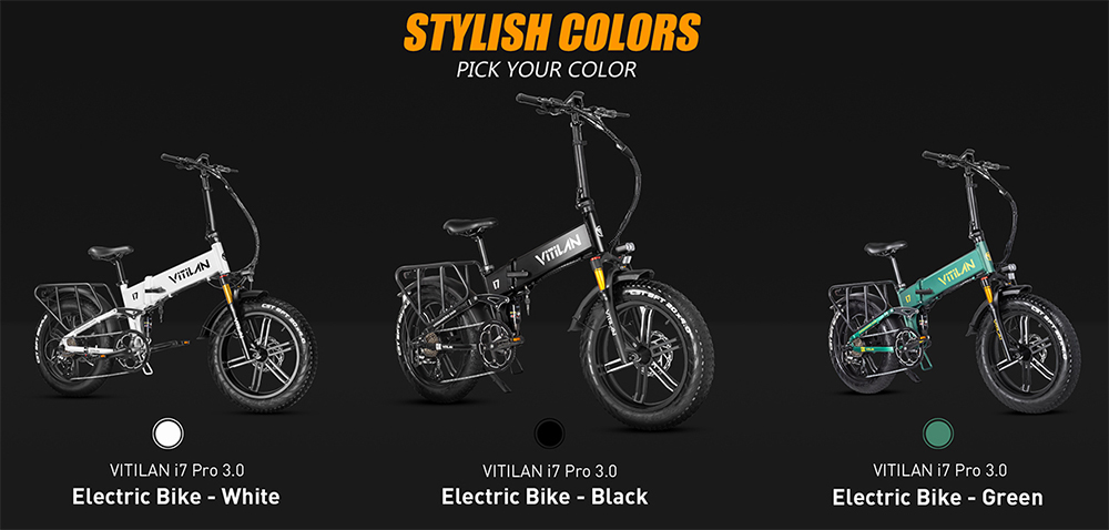 Vitilan I7 Pro 3 0 Electric Bike 750W Motor 48V 20Ah Battery 20*4 0-inch Fat Tire 45km/h Max Speed 110km Max Range Hydrau