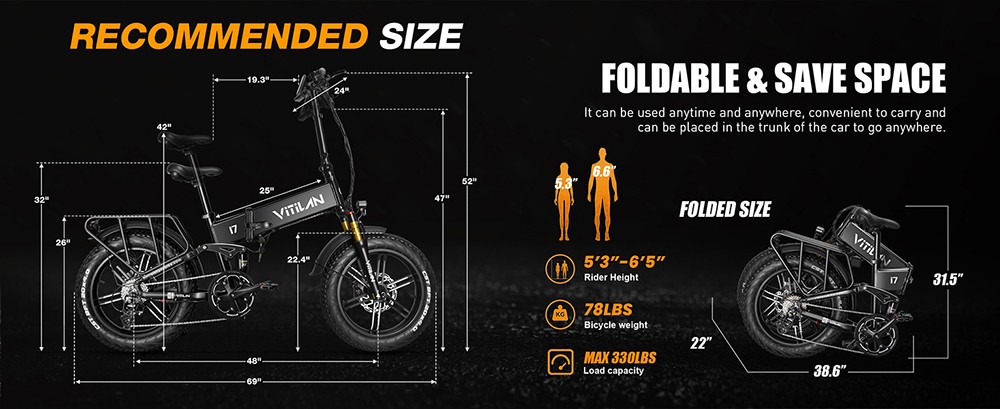 Vitilan I7 Pro 3 0 Electric Bike 750W Motor 48V 20Ah Battery 20*4 0-inch Fat Tire 45km/h Max Speed 110km Max Range Hydrau