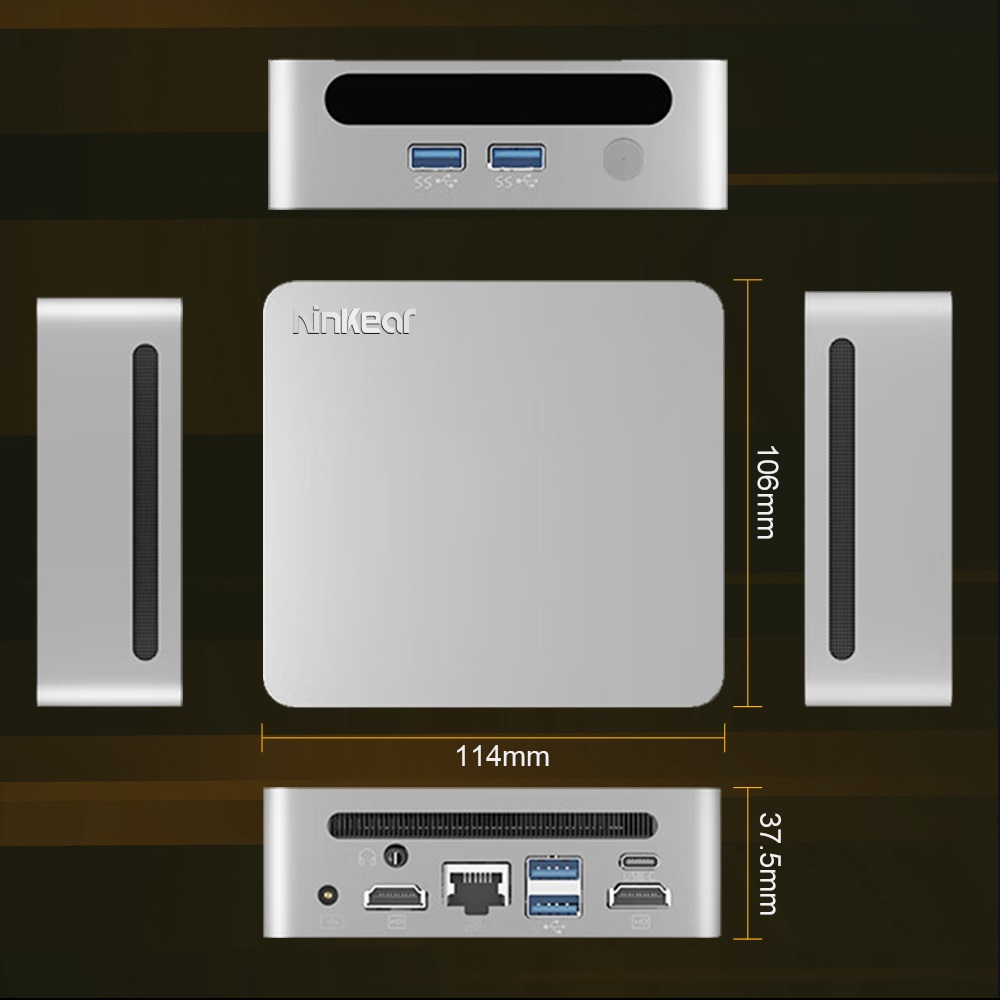 Ninkear N4 Mini PC  AMD Ryzen 5 4600H 6 Cores Max 4 0GHz  16GB RAM 512GB SSD  Type-C  8K   2*HDMI  4K  Triple Display  WiFi 6 B