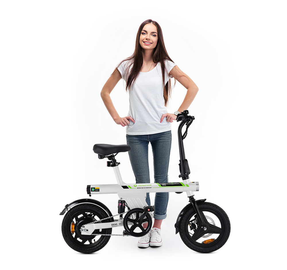isinwheel U1 Portable Electric Bike  250W Motor  36V 7 8Ah Battery  14*1 95-inch Tires  25km/h Max Speed  45km Max Range  Front