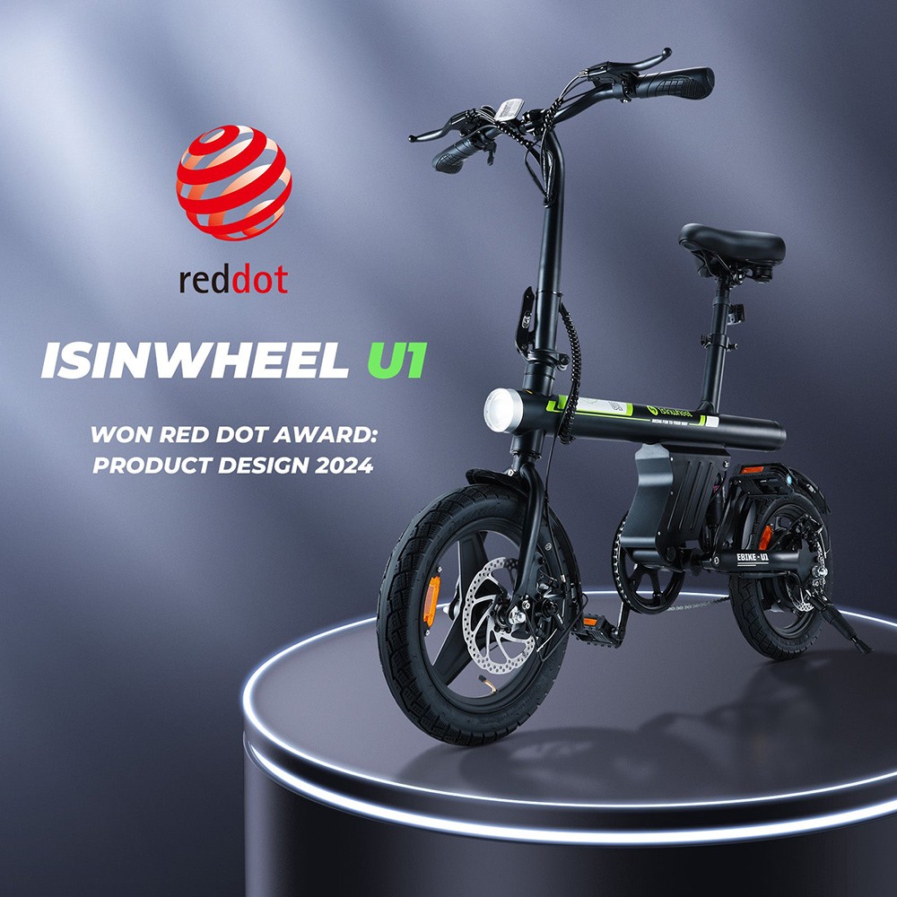 isinwheel U1 Portable Electric Bike  250W Motor  36V 7 8Ah Battery  14*1 95-inch Tires  25km/h Max Speed  45km Max Range  Front