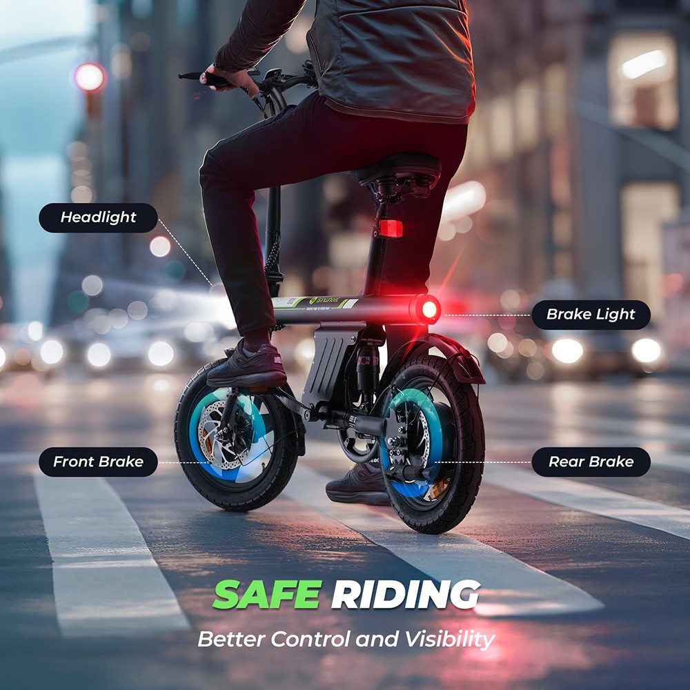isinwheel U1 Portable Electric Bike  250W Motor  36V 7 8Ah Battery  14*1 95-inch Tires  25km/h Max Speed  45km Max Range  Front