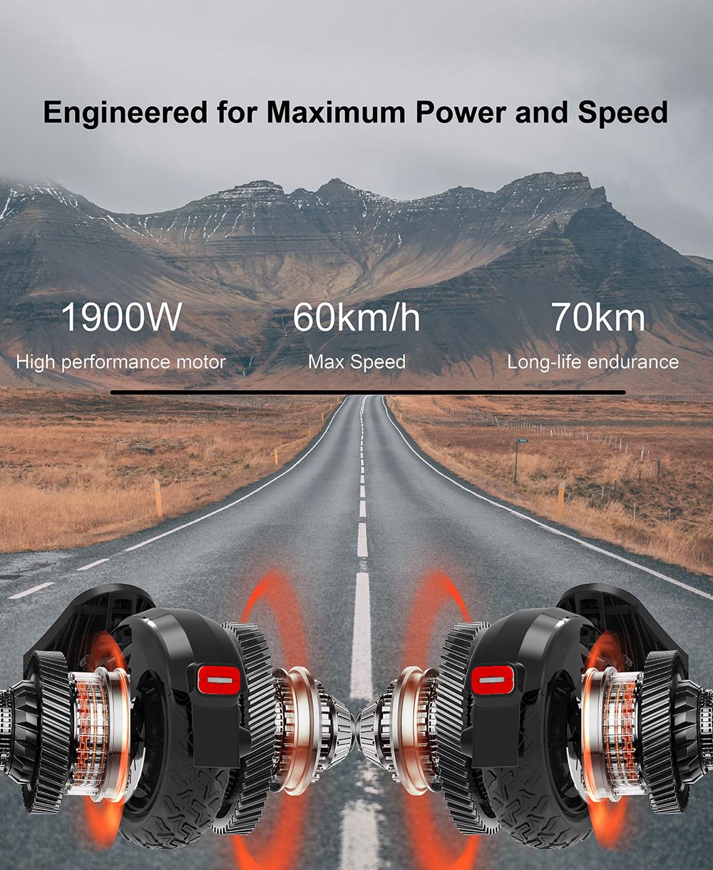 DT06 Electric Scooter 1900W Motor 60V 18 2Ah Battery 11-inch Tire 60km/h Max Speed 75km Range Dual Hydraulic Brake