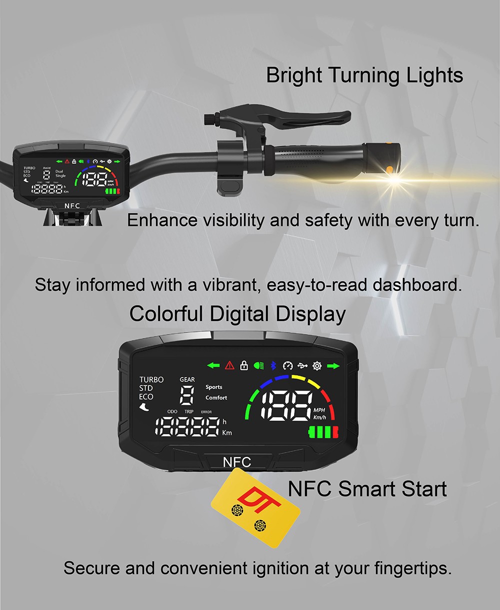 DT06 Electric Scooter 2*1900W Motor 60V 23 4Ah Battery 11-inch Tire 75km/h Max Speed 85km Range Dual Hydraulic Brake