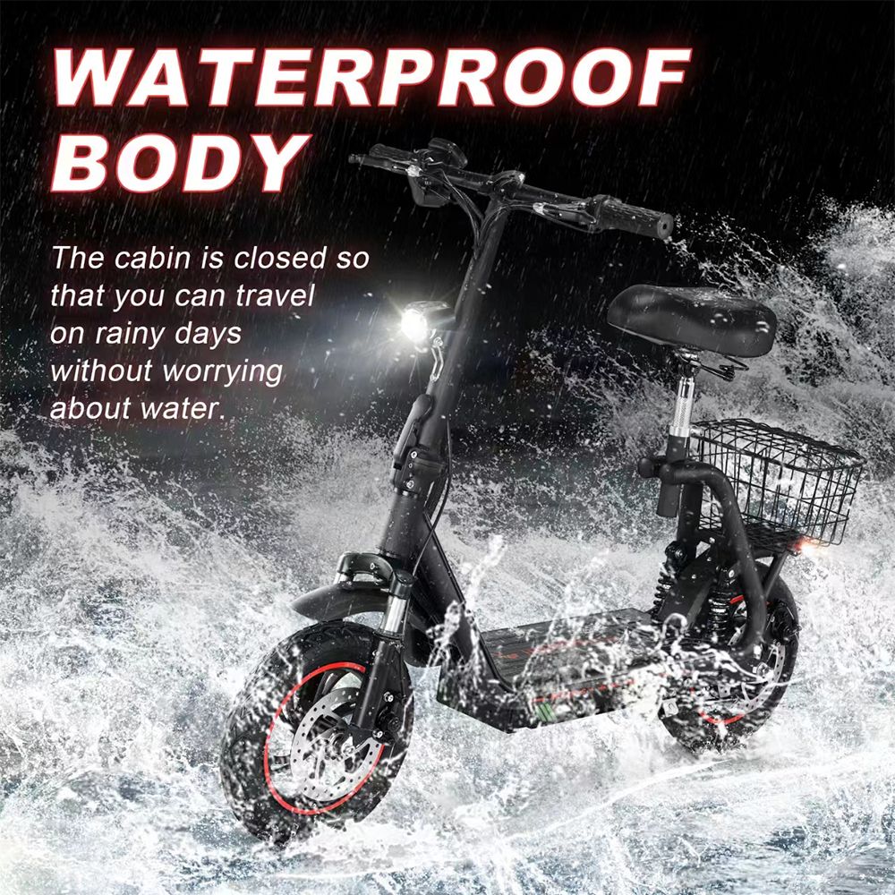 Honeywhale M5 Pro-S Electric Scooter with Seat 500W Motor 12 Inch Pneumatic Tire 48V 13Ah Battery 48km/h Max Speed 35km Ma