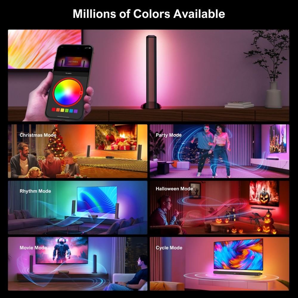 Ultimea Apollo S70 Lighting Soundbar with 5 0 Channel  Detachable Design  APP control  Dynamic RGB Light  121 Preset EQ Matrice