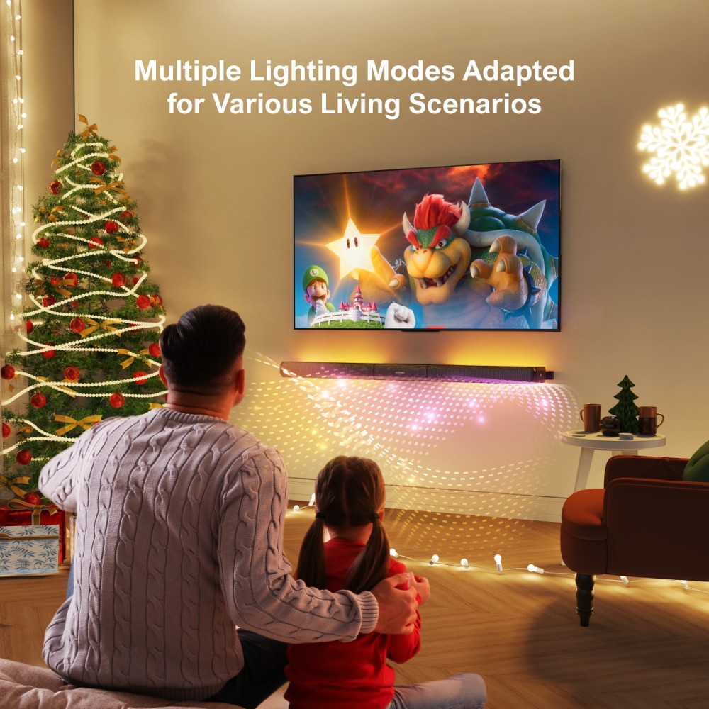Ultimea Apollo S70 Lighting Soundbar with 5 0 Channel  Detachable Design  APP control  Dynamic RGB Light  121 Preset EQ Matrice