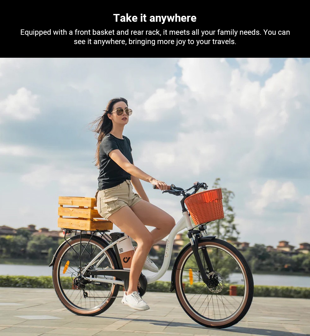 DYU C6 Pro Electric Bike  250W Motor  36V 15 6Ah Battery  26*2 125-inch Tire  25km/h Max Speed  80km Range  Disc Brake  Front F