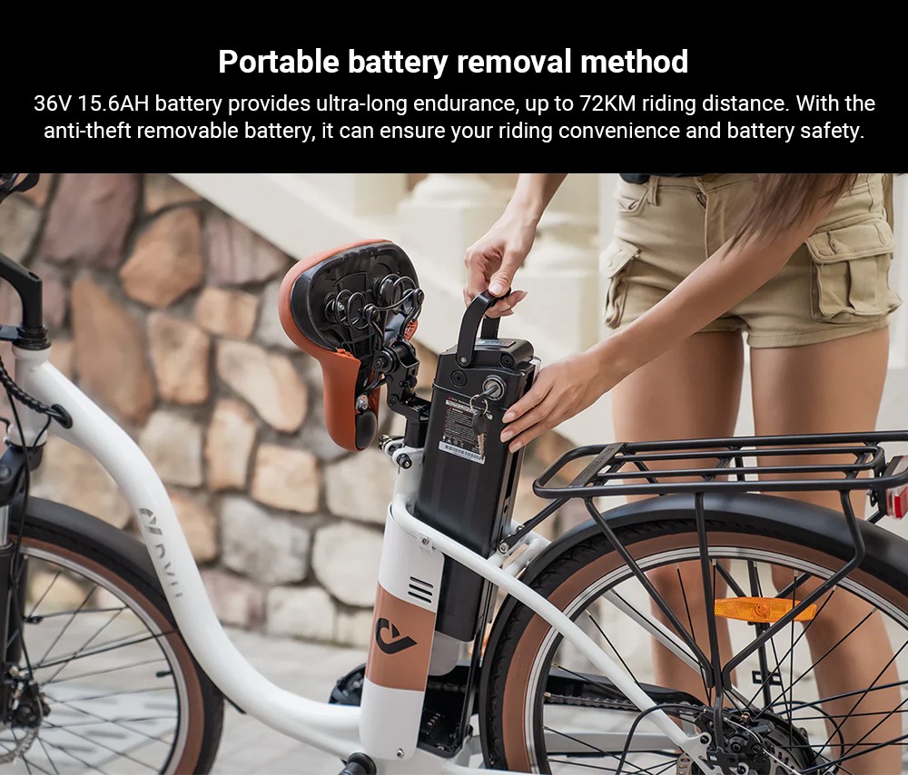 DYU C6 Pro Electric Bike  250W Motor  36V 15 6Ah Battery  26*2 125-inch Tire  25km/h Max Speed  80km Range  Disc Brake  Front F