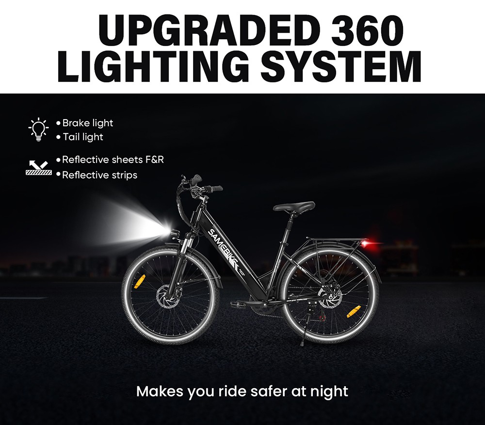 SAMEBIKE RS-A01 Pro-T Electric Bike 500W Motor 36V 15Ah Battery 27 5'*2 1 inch Tire 32km/h Max Speed 90km Range Mechanica